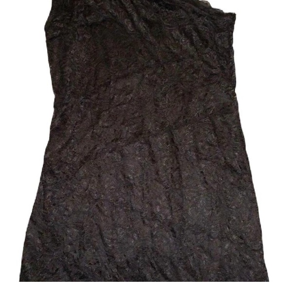 Sofia Vergara Women’s One Shoulder Dress Black Lace Asymmetrical Formal Sz. L - Picture 2 of 4